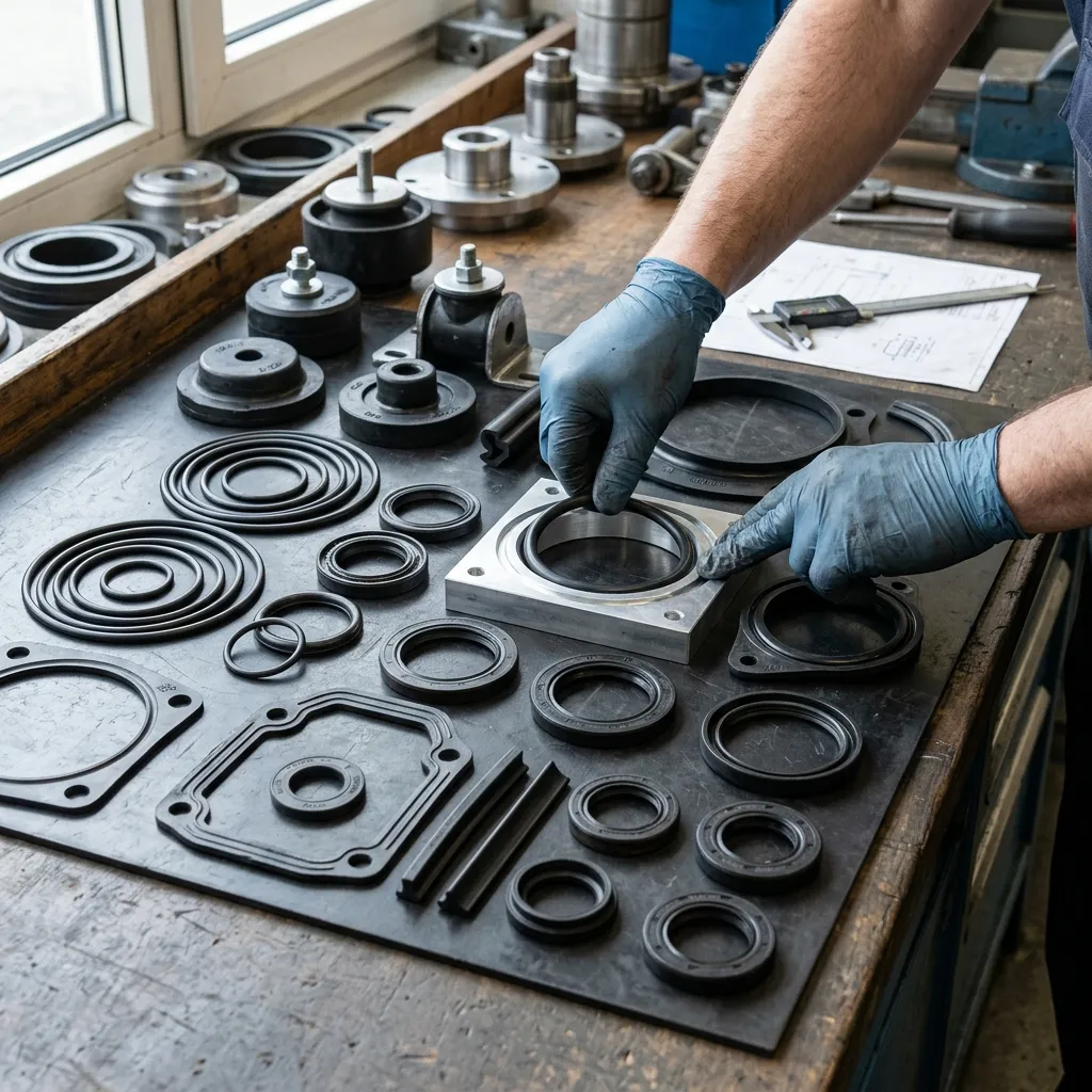 黒い工業用ゴム製Oリングやパッキン類