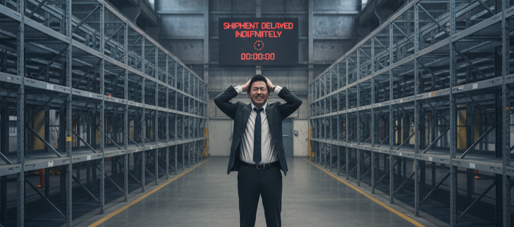 不具合で頭を下げるお客様