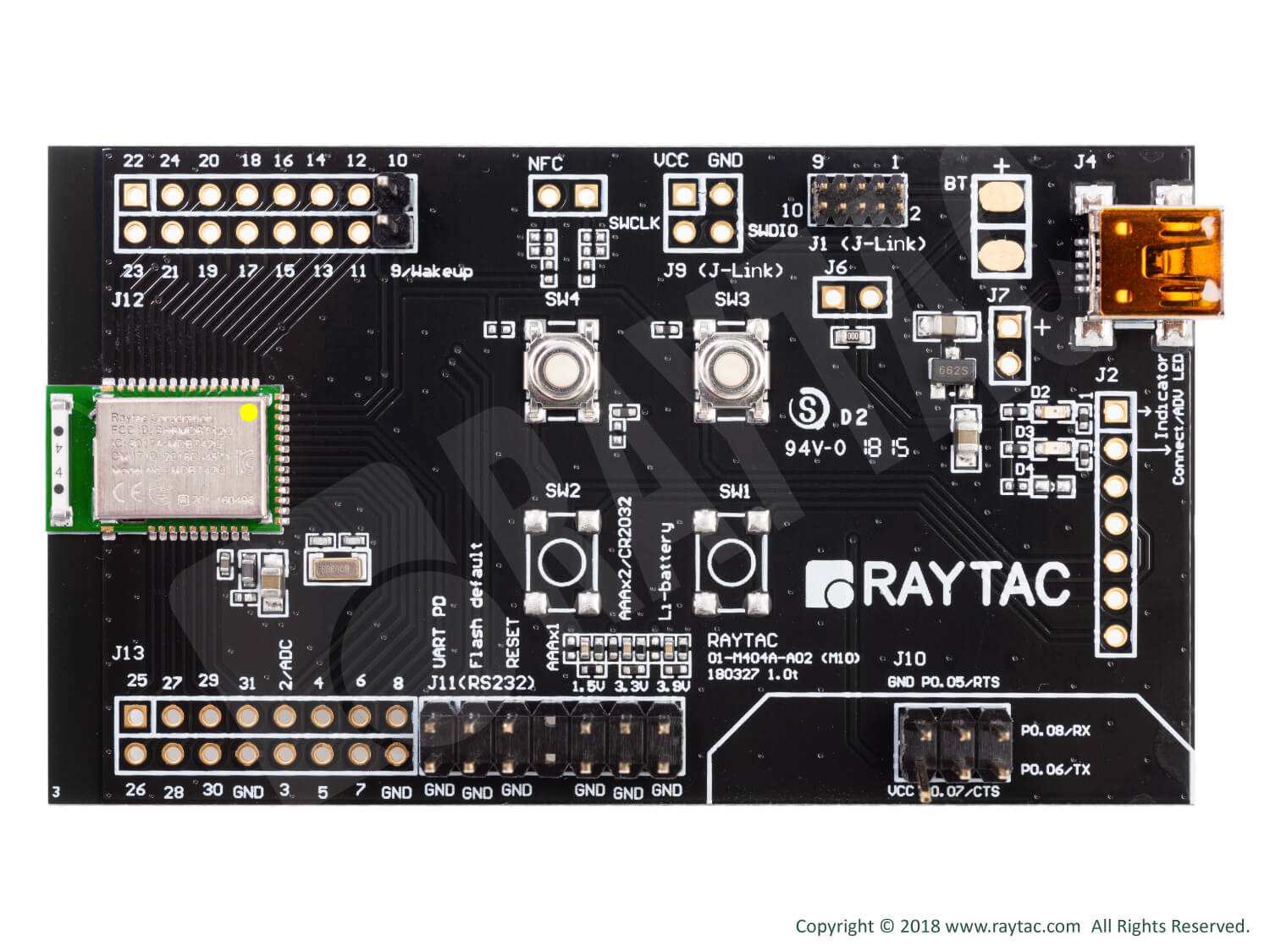 Raytac 評価ボード MDBT42Q-AT-UART-S
