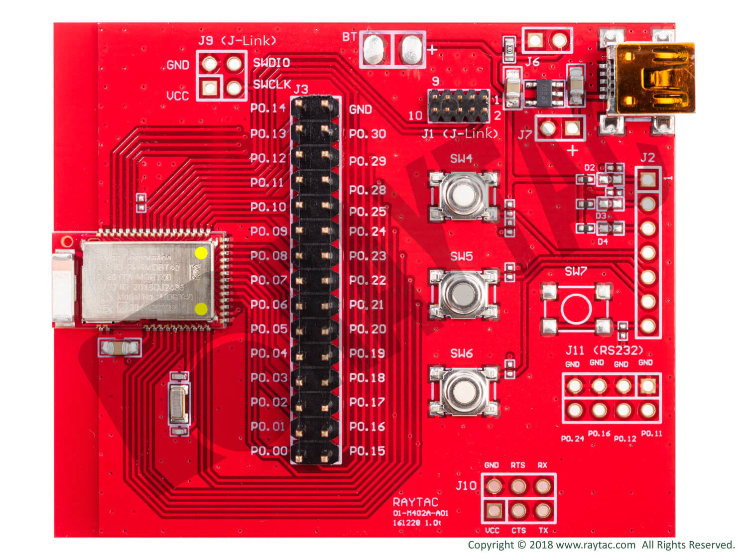 Raytac 評価ボード MDBT40-DB
